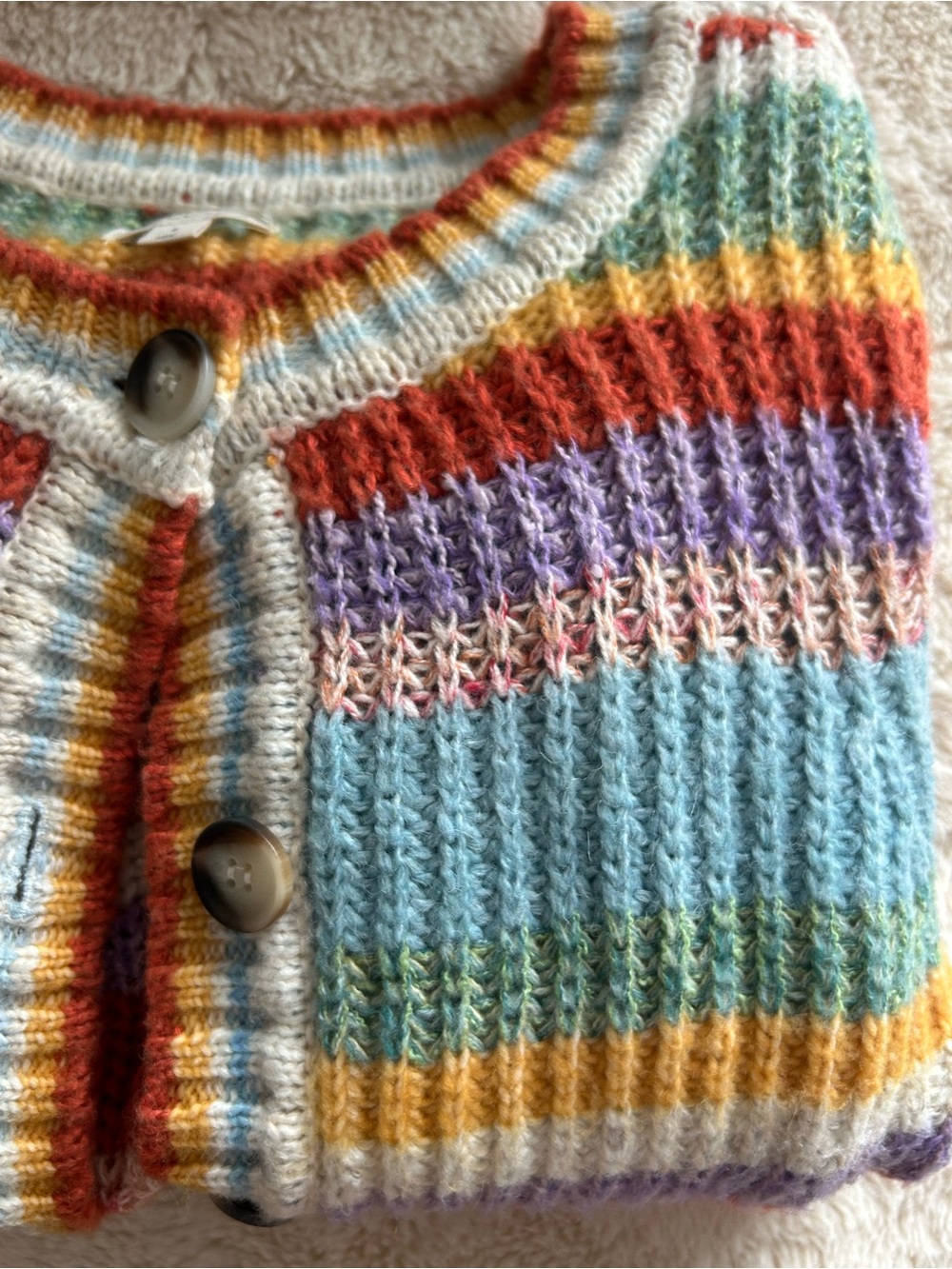 Anthropologie Pilcro Multicolor Striped Knit Cardigan - Picture 5 of 7